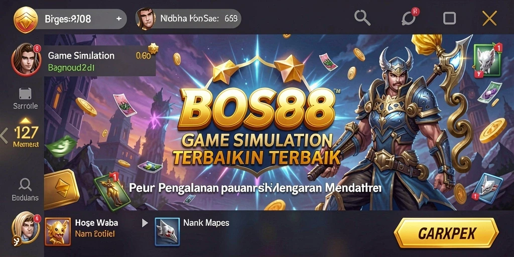 Screenshot gameplay <strong>BOS88</strong> yang menampilkan desain dunia virtual yang kreatif.