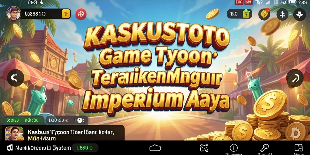 Tampilan gameplay <strong>KASKUSTOTO</strong> yang menampilkan manajemen bisnis.