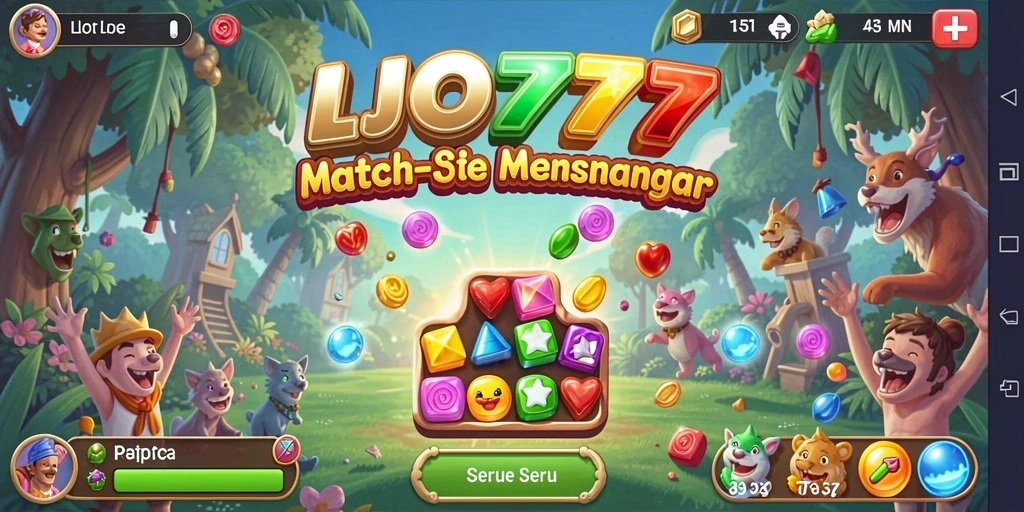 Tangkapan layar gameplay LJO777 dengan elemen Match-3 yang menarik.