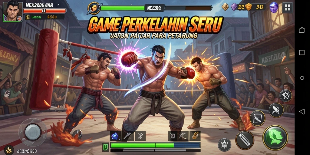 Tangkapan layar menampilkan pertempuran seru dengan grafis memukau.