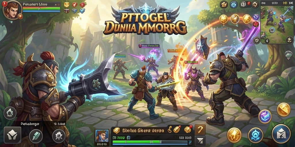 Screenshot menunjukkan pertarungan epik dalam permainan PTTOGEL.