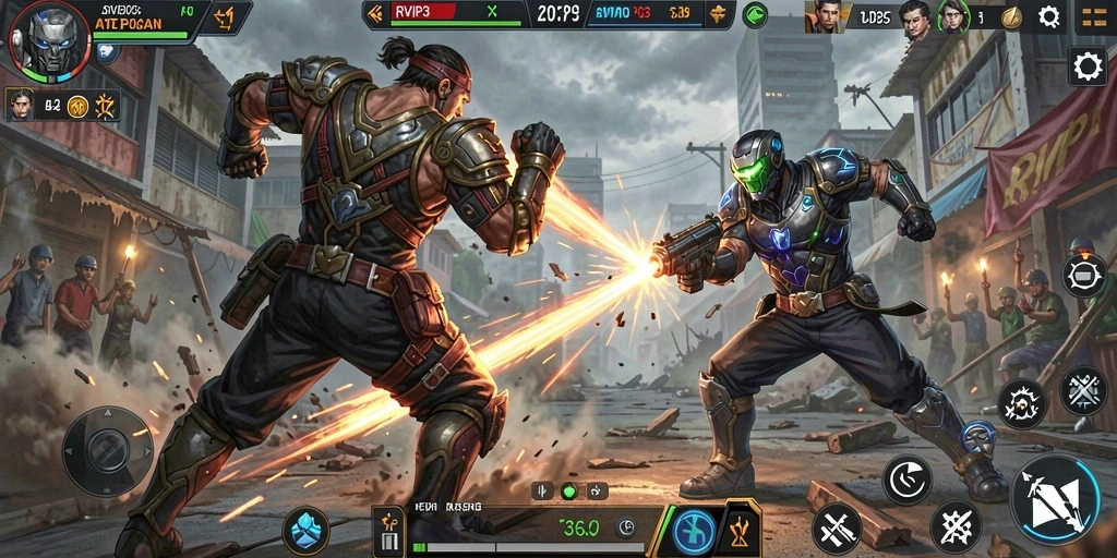 Gameplay RVIP3 yang mendebarkan dengan aksi yang intens.