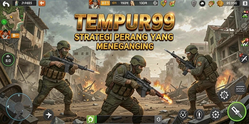 Screenshot TEMPUR99 menunjukkan pertarungan epik yang menegangkan dan strategi brilian.